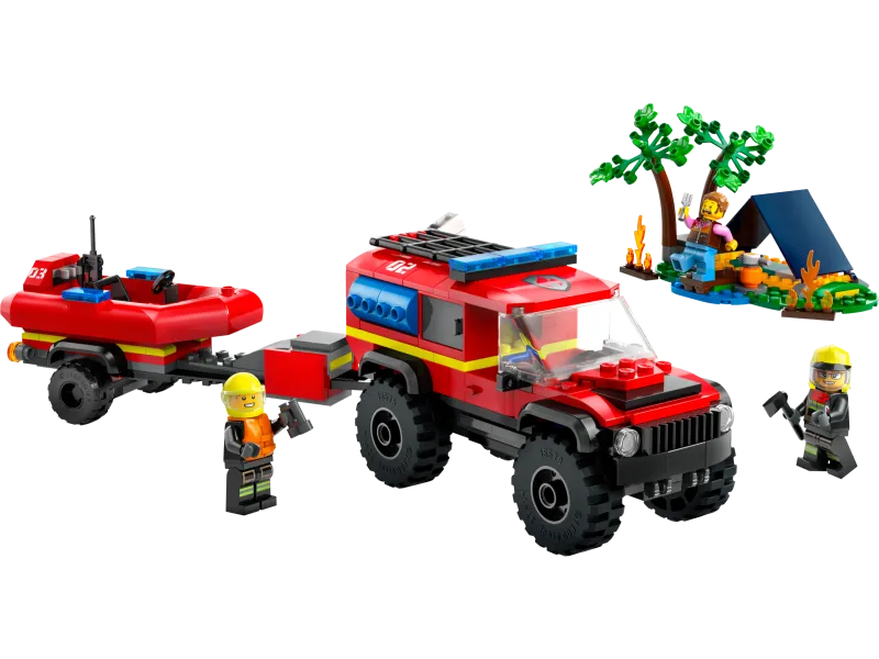 4x4 Fire Engine with Rescue Boat